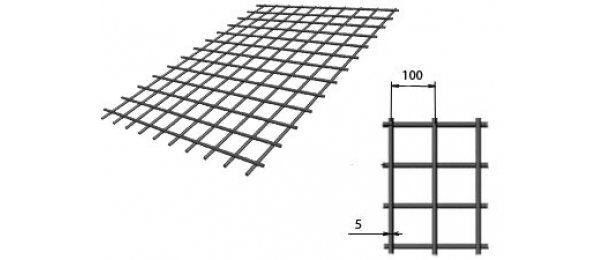 Сетка сварная (дорожная) 100х100х5мм 1,5х2м купить с доставкой в Большом Алексеевском